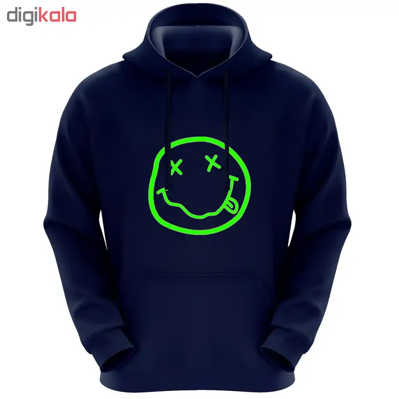 هودی زنانه طرح نیروانا کد FS98 رنگ سرمه ای