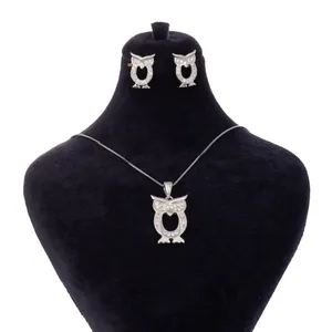 نیم ست نقره زنانه طرح جغد کد 2188