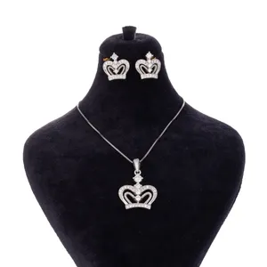 نیم ست نقره زنانه طرح تاج  کد 2192