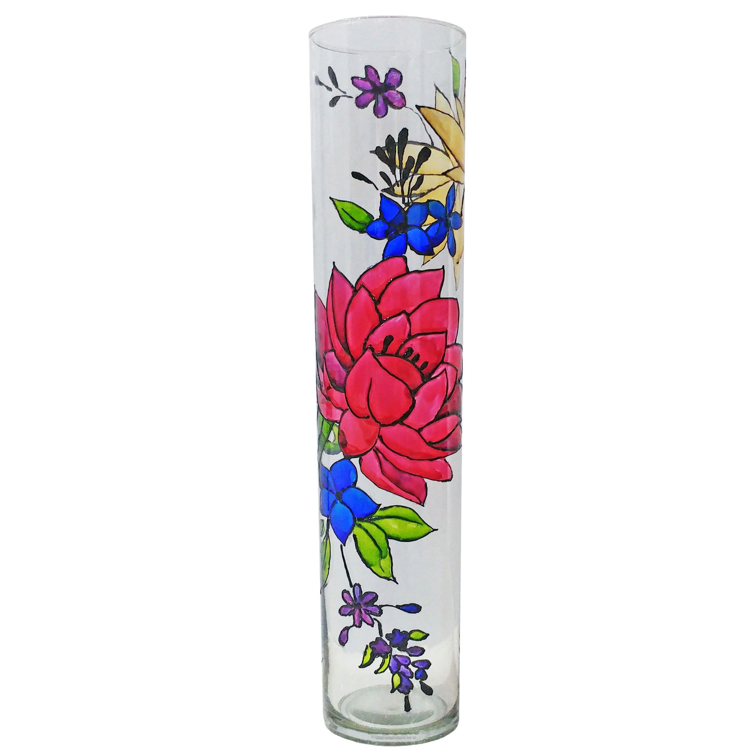 گلدان شیشه ای طرح گل کد 03