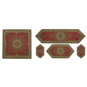 ست 5 تکه ترمه رومیزی مدل افشاری
