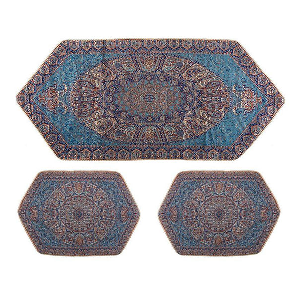ست 3 تکه رومیزی ترمه طرح پارادایس کد 05-02