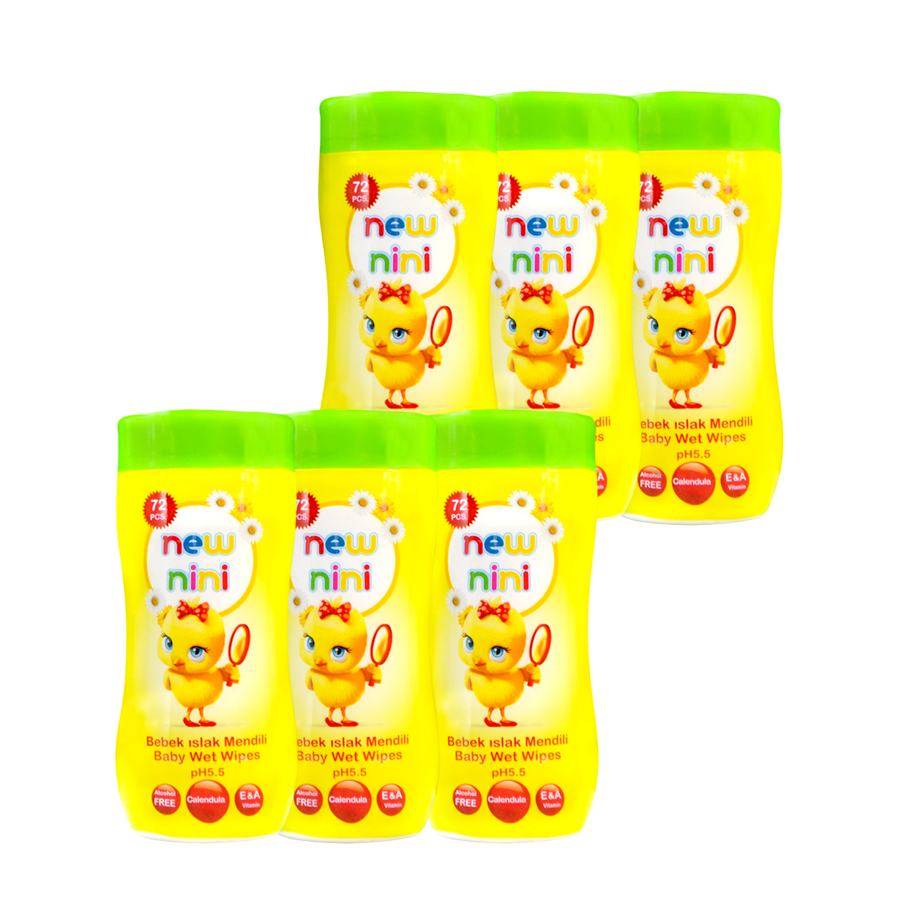 دستمال مرطوب کودک نیو بی بی مدل Calendula مجموعه 6 عددی