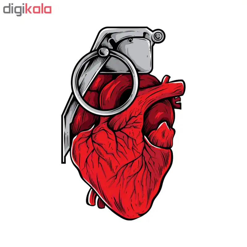 برچسب بدنه خودرو طرح قلب نارنجک کد E-240