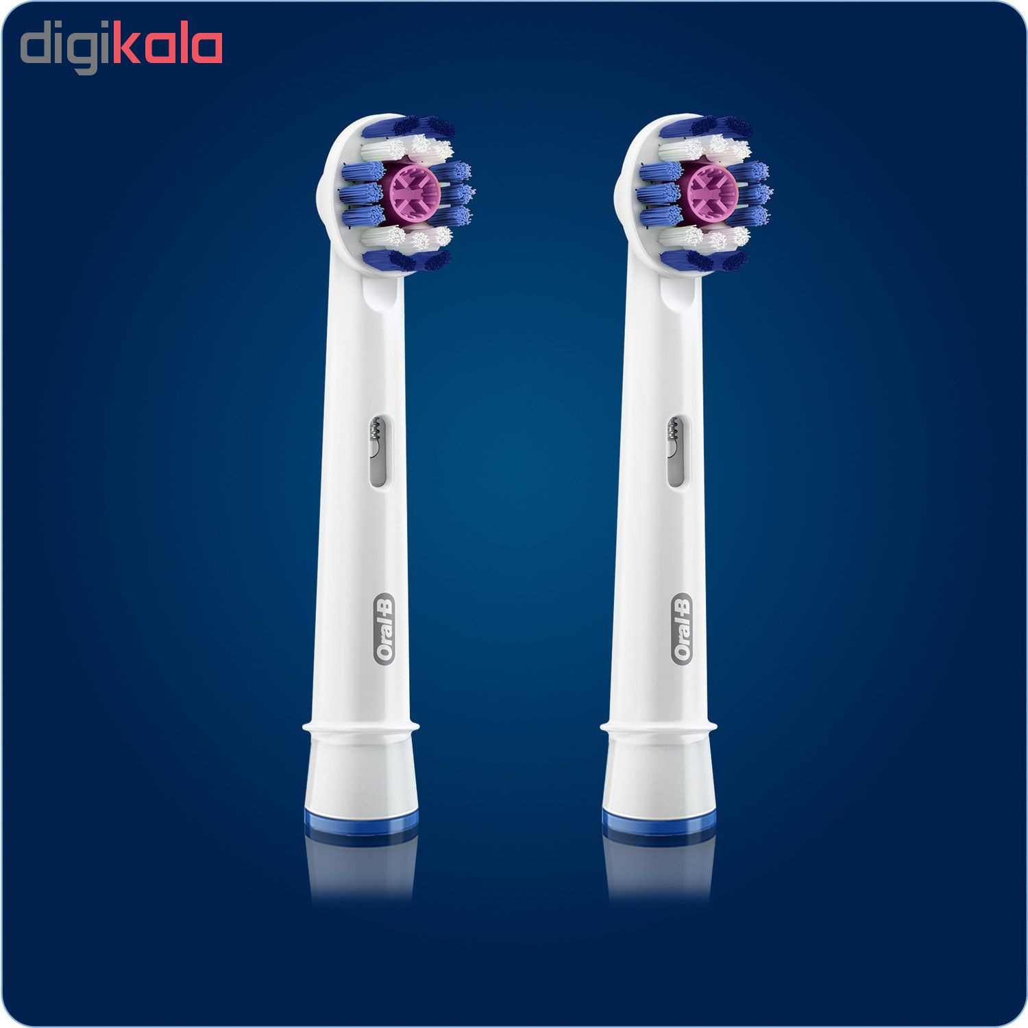 سری یدک مسواک برقی اورال-بی مدل Brush Heads 3D White بسته 2 عددی
