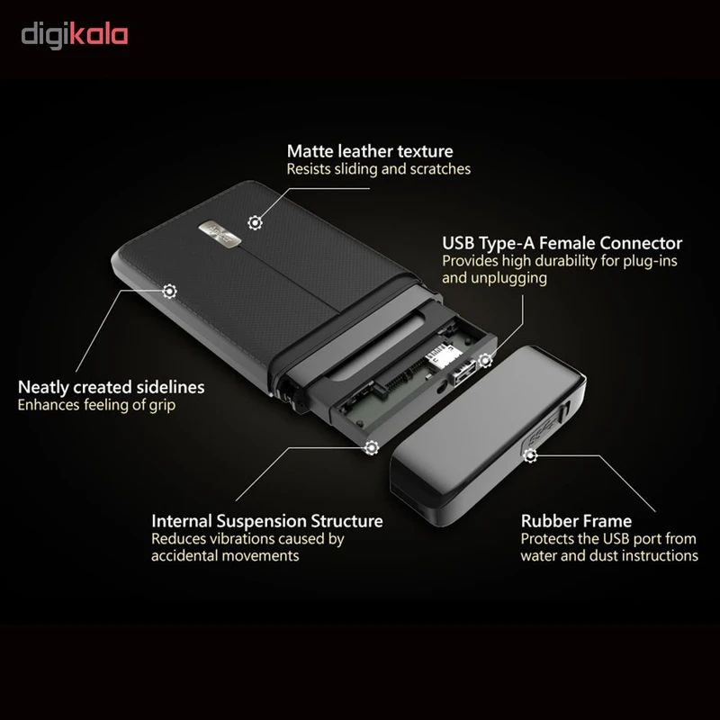 عکس شماره 5 : هارد اکسترنال اپیسر مدل ac731 ظرفیت یک ترابایت دارای رابط usb type-a 3.1