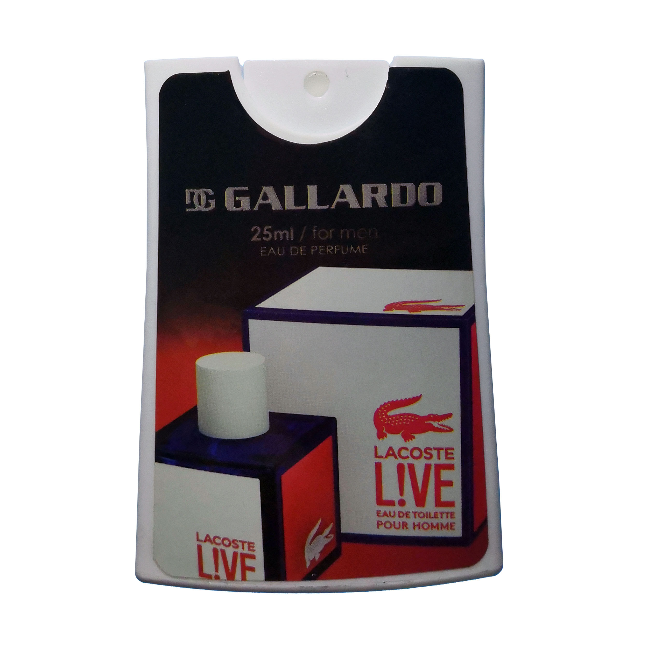 عطر جیبی مردانه گالاردو مدل LACOSTE LIVE حجم 25 میلی لیتر