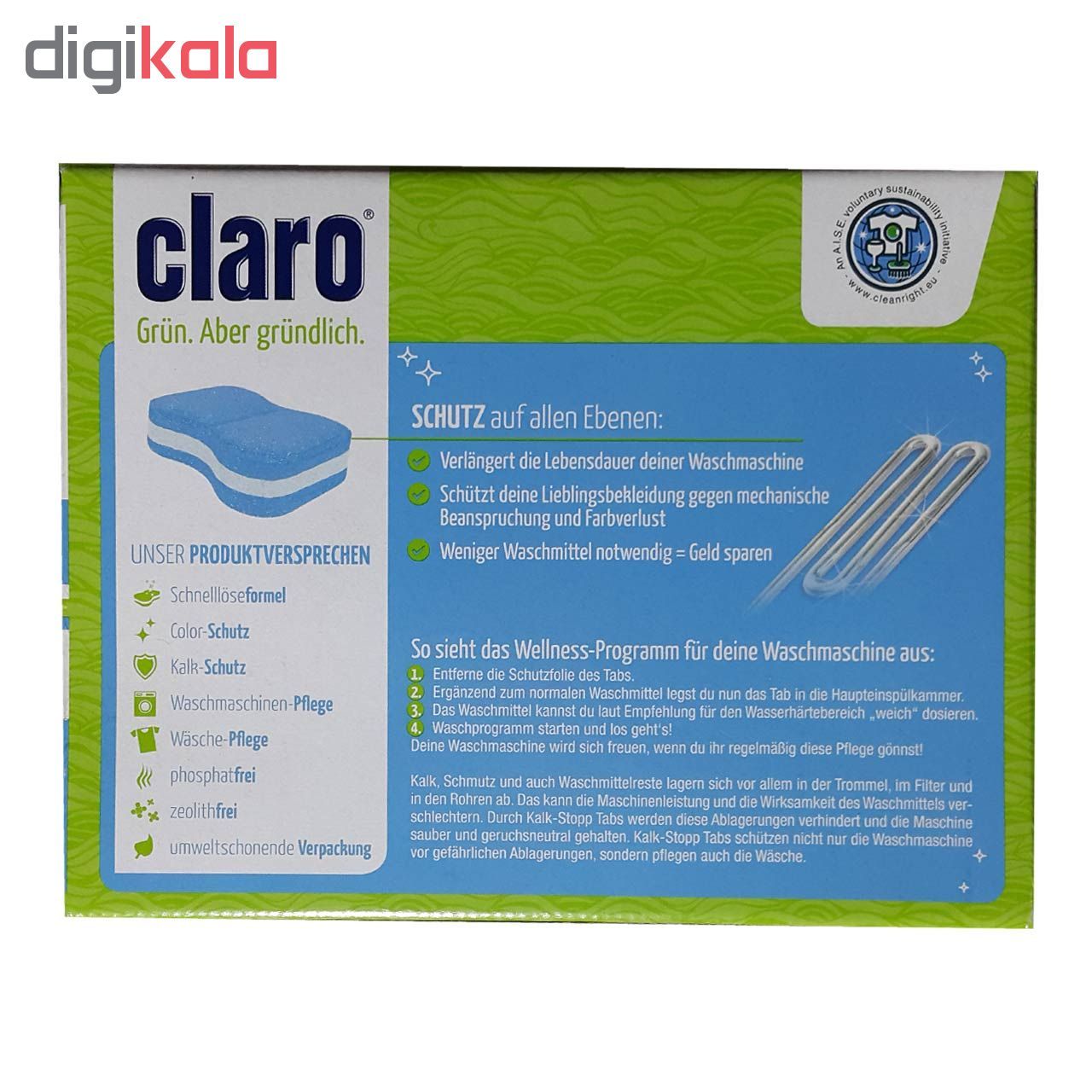 قرص جرم گیر ماشین لباسشویی کلارو مدل Kalk-Stop بسته 45 عددی main 1 2