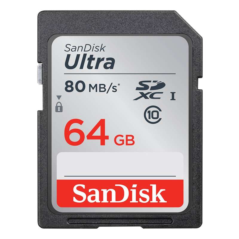 کارت حافظه SDXC سن دیسک مدل Ultra UHS-I کلاس 10 استاندارد UHS-I سرعت 80MBs ظرفیت 64 گیگابایت کارت حافظه SDXC سن دیسک مدل Ultra UHS-I کلاس 10 استاندارد UHS-I سرعت 80MBs ظرفیت 64 گیگابایت