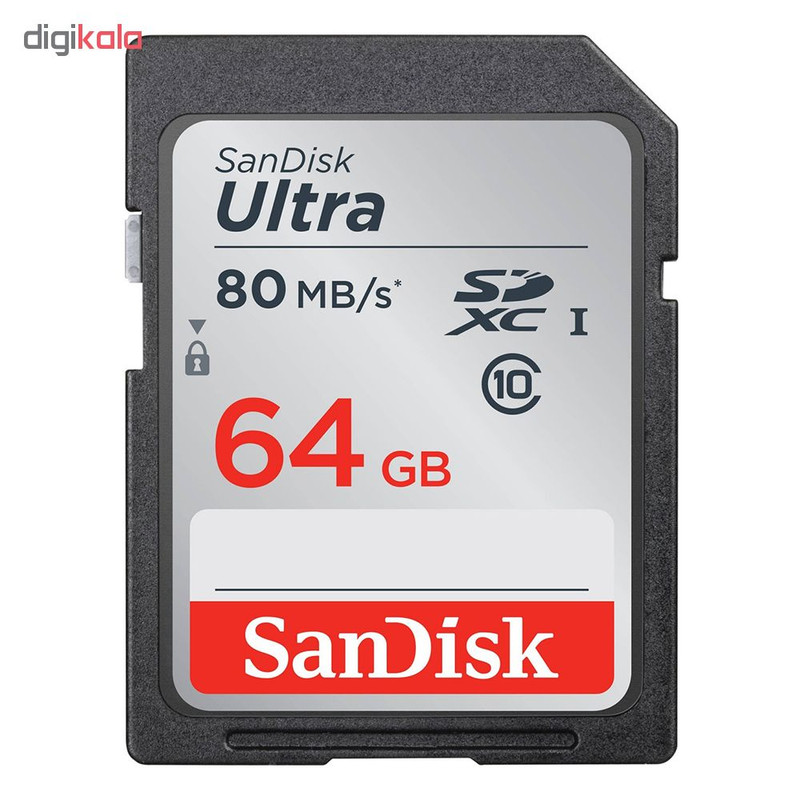 کارت حافظه SDXC سن دیسک مدل Ultra UHS-I کلاس 10 استاندارد UHS-I سرعت 80MBs ظرفیت 64 گیگابایت