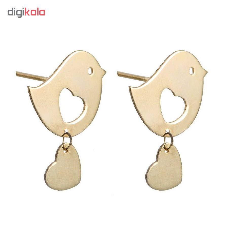 گوشواره طلا 18 عیار زنانه زرلوکس طرح پرنده کد zr55 - - 2