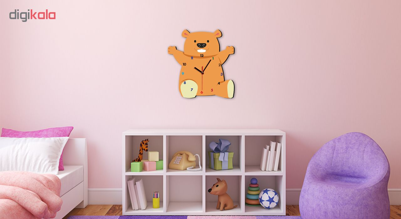 ساعت دیواری کودک باروچین طرح خرس خوشحال