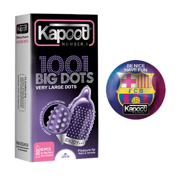 کاندوم کاپوت مدل Big Dots بسته 10 عددی به همراه کاندوم کد 001
