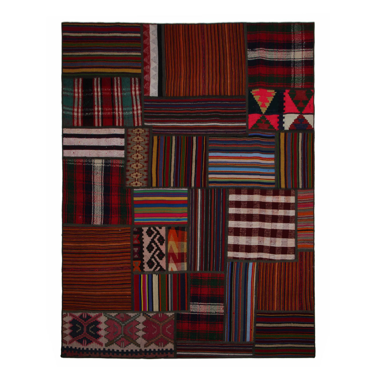 کلاژ گلیم دستبافت سه و نیم متری مدل چهل تکه کد 168