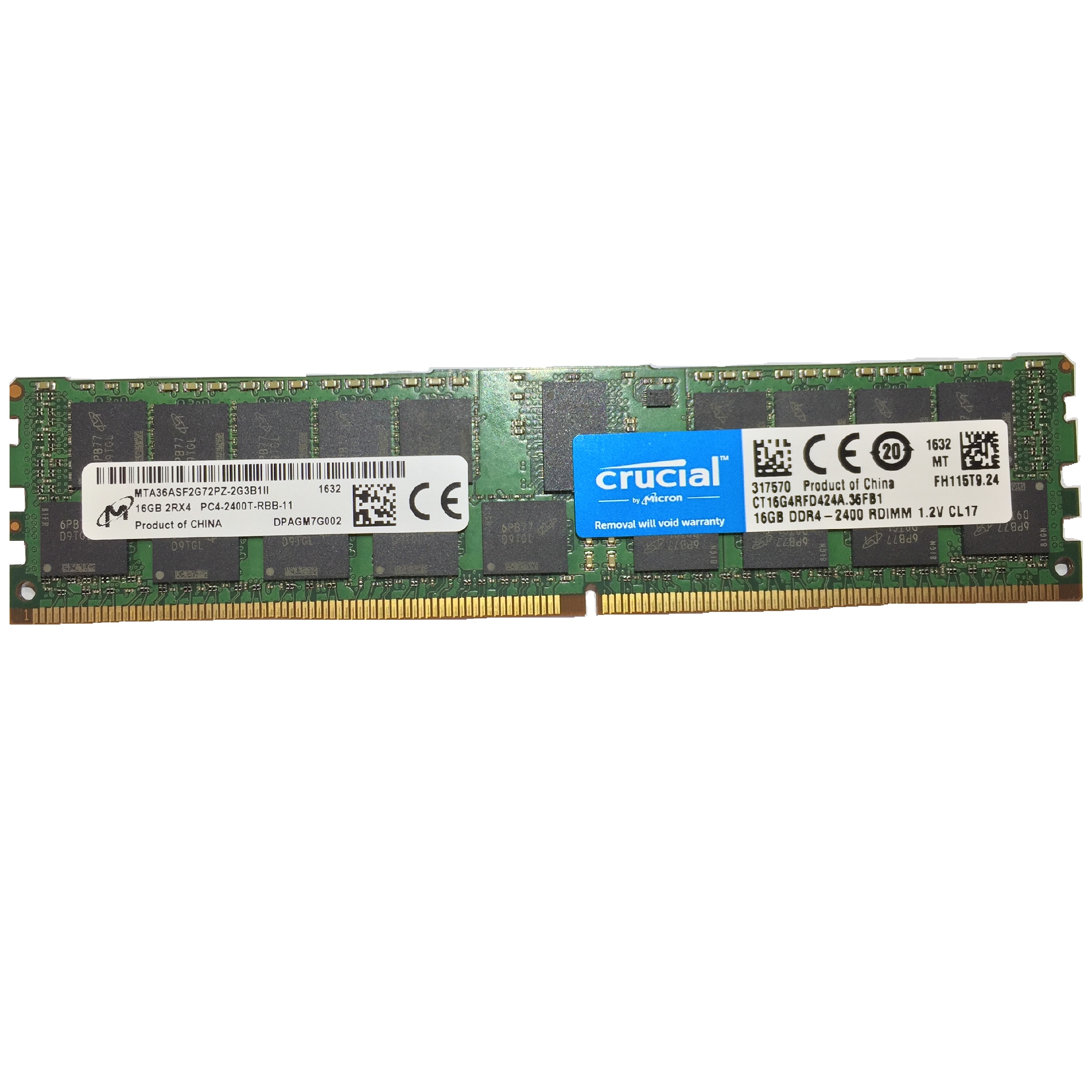 رم سرور DDR4 دو کاناله 2400 مگاهرتز CL17 کروشیال مدل CT16G4RFD424A.36FB1 ظرفیت 16 گیگابایت