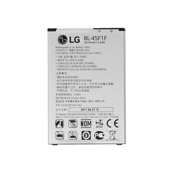 باتری موبایل مدل BL-45F1F ظرفیت 2410 میلی آمپر ساعت مناسب برای گوشی موبایل ال جی K8 2017