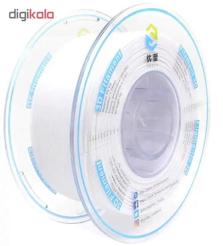 فیلامنت PLA پرینتر سه بعدی یوسو مدل YS قطر 1.75 میلی متر 1 کیلوگرم بسته 10 عددی