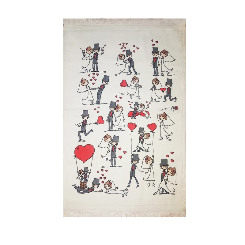 حوله آشپزخانه آکیپک مدل wedding سایز 40x60 سانتی‌متر