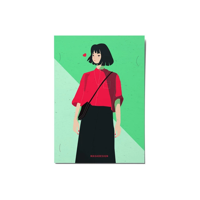 کارت پستال ماسا دیزاین طرح دختر کد postv178