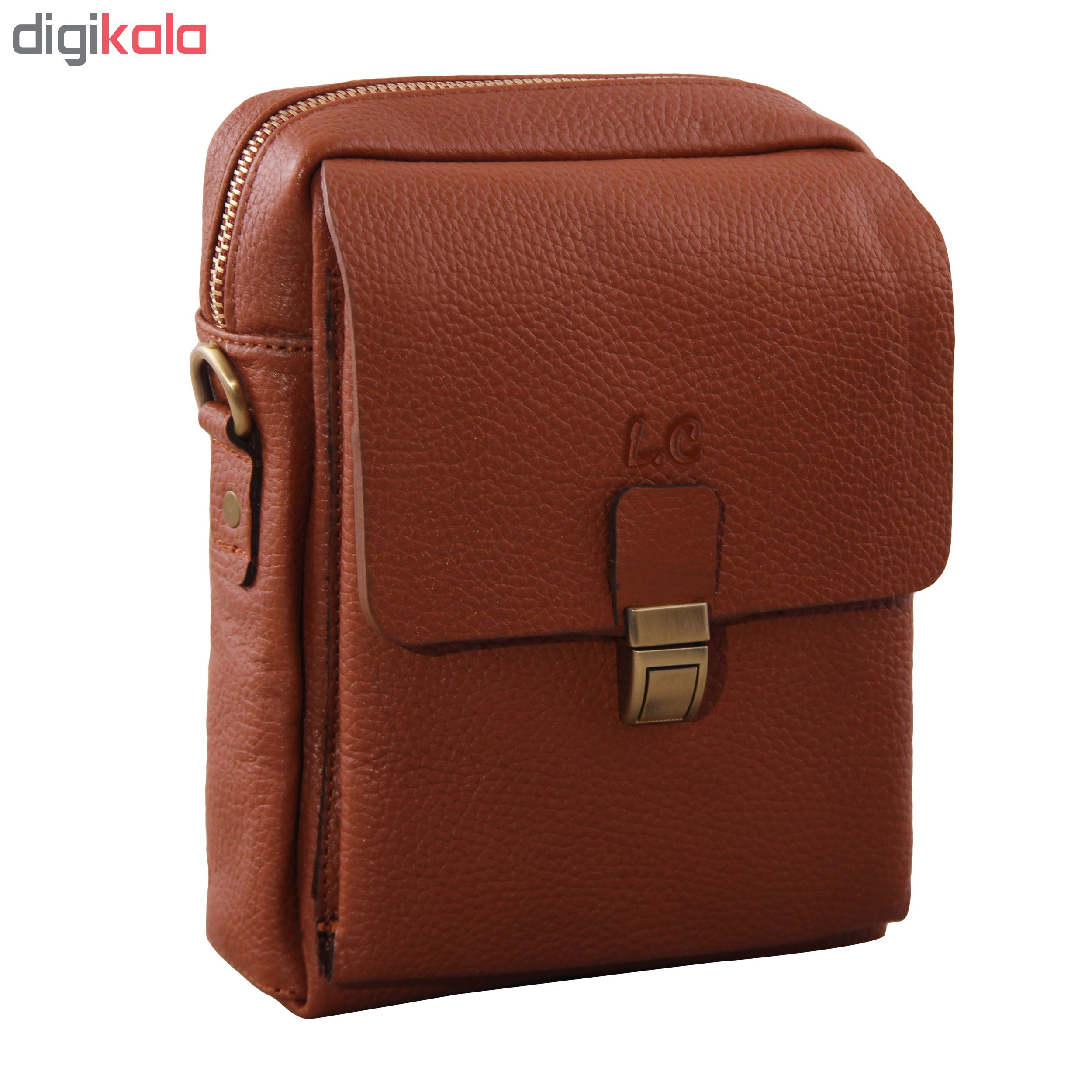 کیف دوشی مردانه شهر چرم کد H108