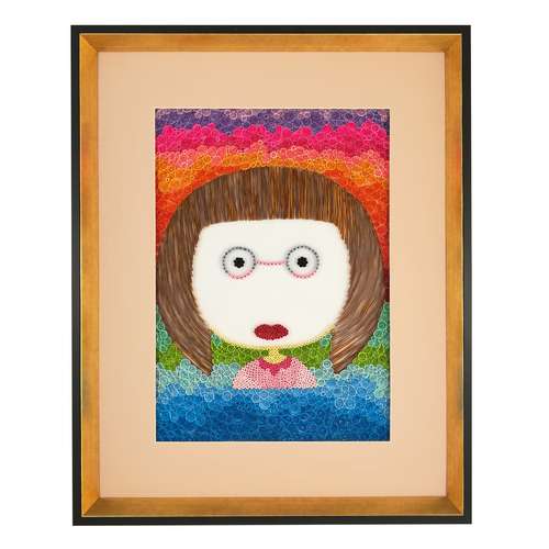 تابلو ملیله کاغذی طرح دختر عینکی کد 1