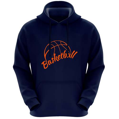 هودی مردانه طرح بسکتبال کد FN196 رنگ سرمه ای