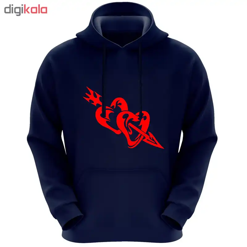 هودی زنانه طرح قلب کد FG112 رنگ سرمه ای