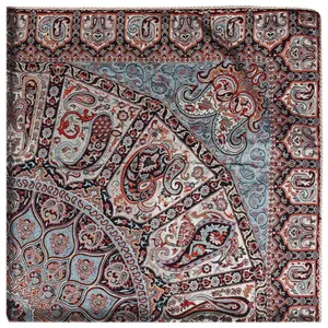 رومیزی ترمه حسینی طرح پارادایس سایز 100 × 100 سانتی‌ متر