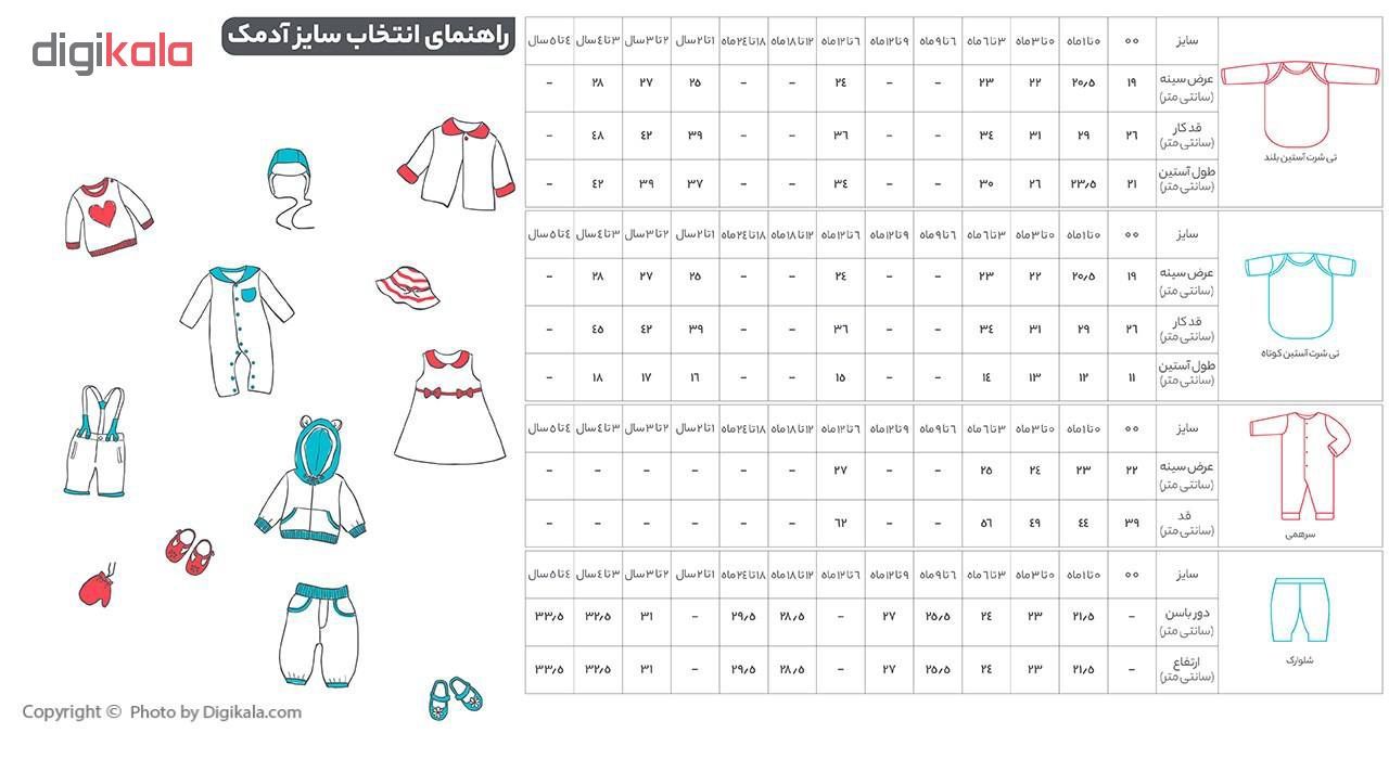 ست 3 تکه لباس نوزادی آدمک کد 313800 رنگ سرمه ای -  - 3