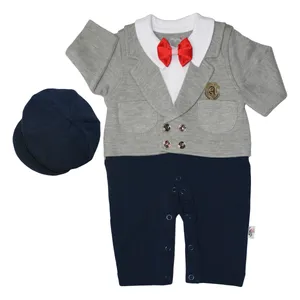 ست سرهمی و کلاه نوزادی آدمک کد 135501 رنگ سرمه ای