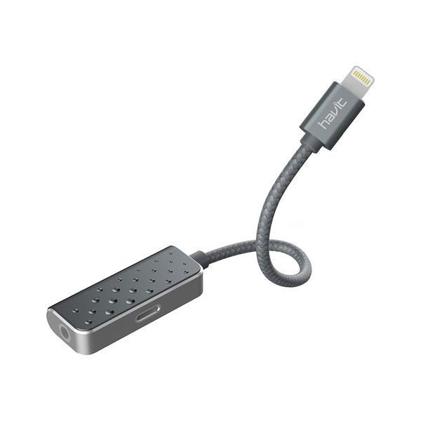 مبدل لایتنینگ به لایتنینگ / جک 3.5 میلی متری هویت مدل H011 مبدل لایتنینگ به لایتنینگ / جک 3.5 میلی متری هویت مدل H011