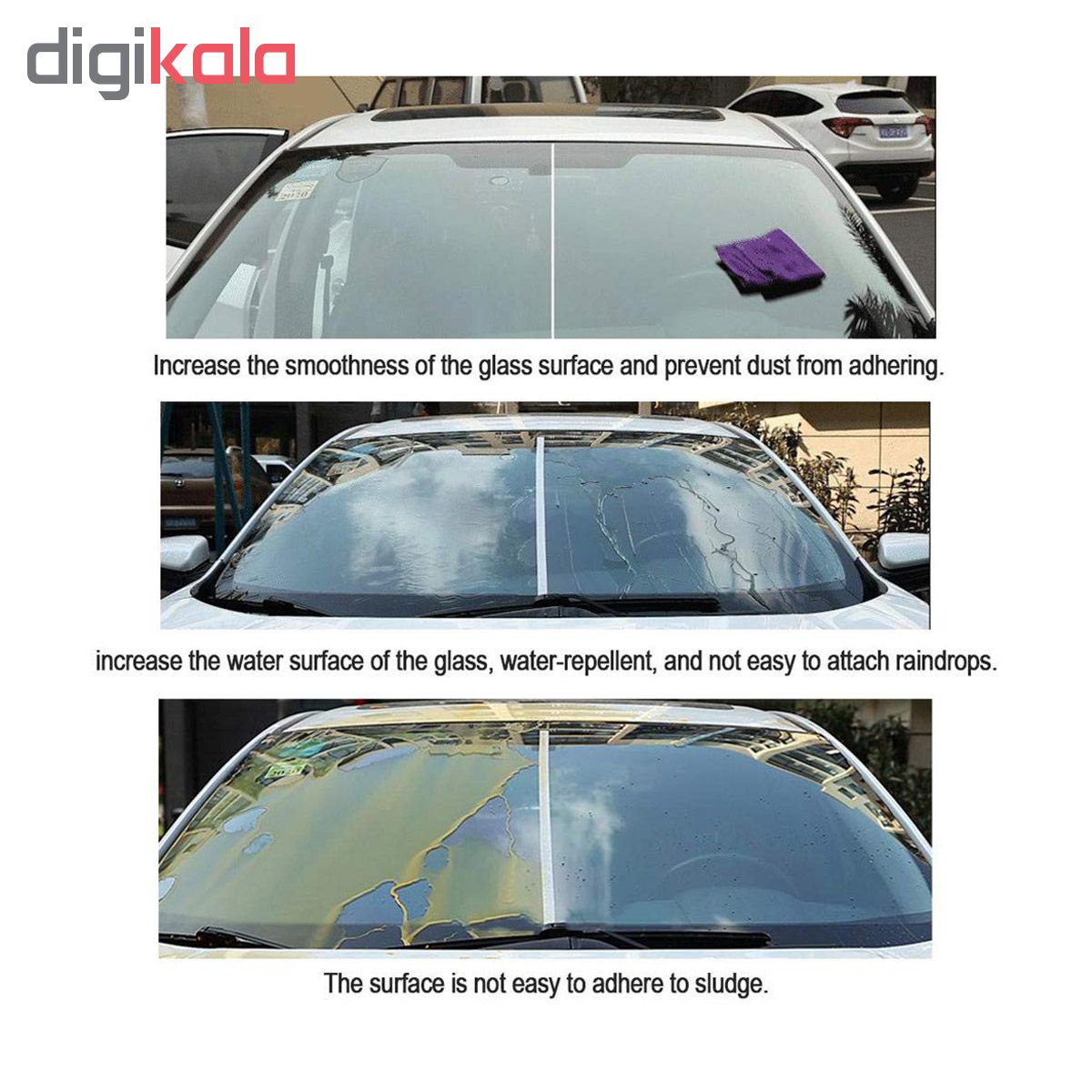 پوشش نانو سرامیک شیشه خودرو وی واکسی کد NJQY2018 حجم 150 میلی لیتر