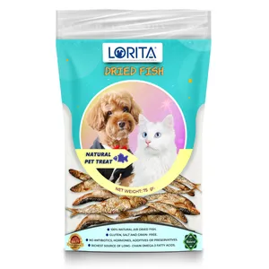 تشویقی سگ و گربه لوریتا مدل DRIED FISH وزن 75 گرم