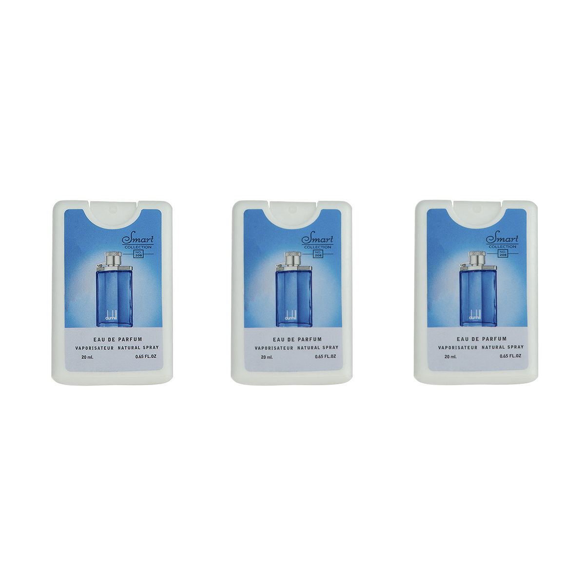 عطر جیبی مردانه اسمارت کالکشن مدل Dunhill Blue حجم 20 میلی لیتر مجموعه 3 عددی