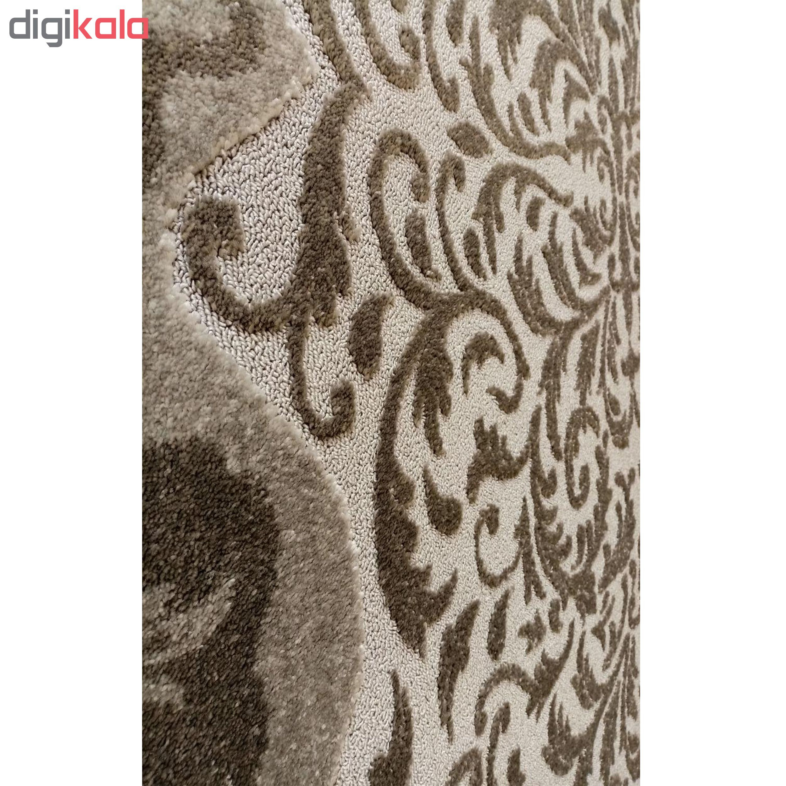 فرش ماشینی ساوین کد 7401 زمینه نقره ای