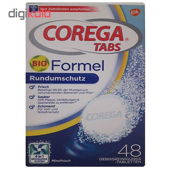 قرص تمیز کننده دندان مصنوعی کورگا مدل Formel بسته 48 عددی
