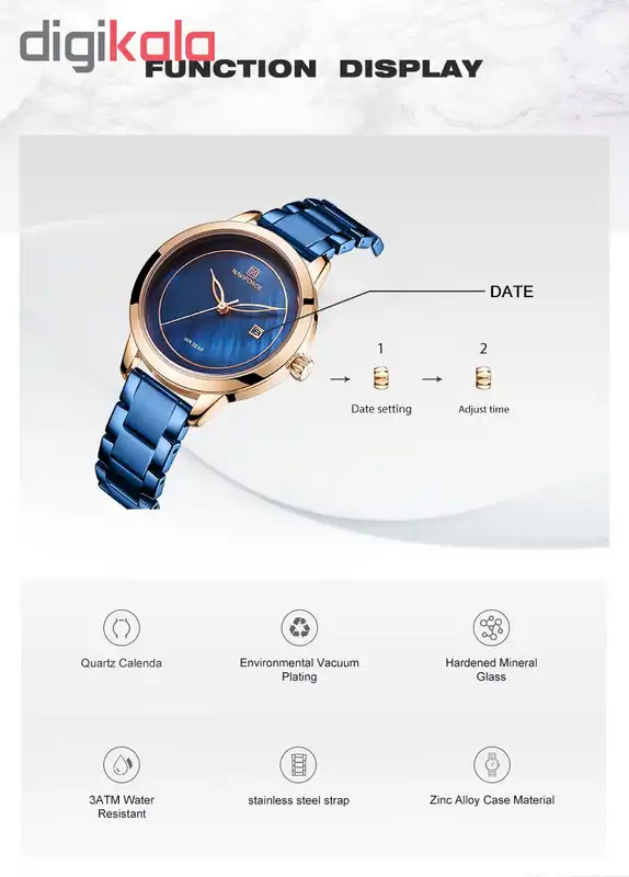 ساعت مچی عقربه ای زنانه نیوی فورس مدل NF5008-RGBE