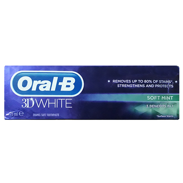 خمیر دندان اورال-بی مدل 3DWhite حجم 75 میلی لیتر