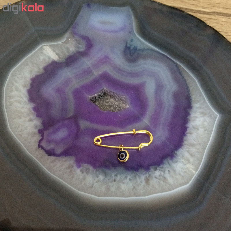 سنجاق سینه طلا 18 عیار زنانه الماسین آذر طرح چشم نظر کد 01