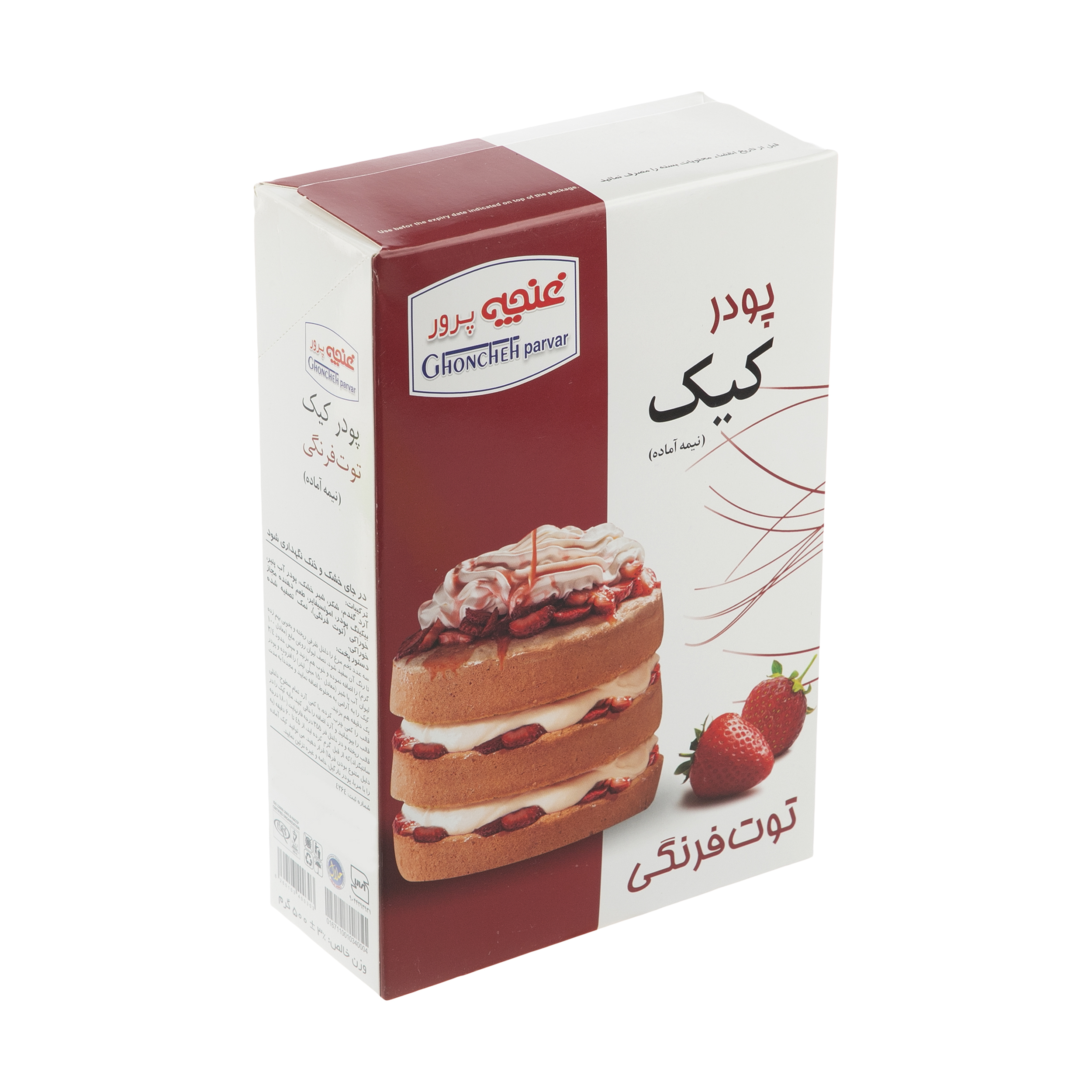 پودر کیک توت فرنگی غنچه پرور - 500 گرم