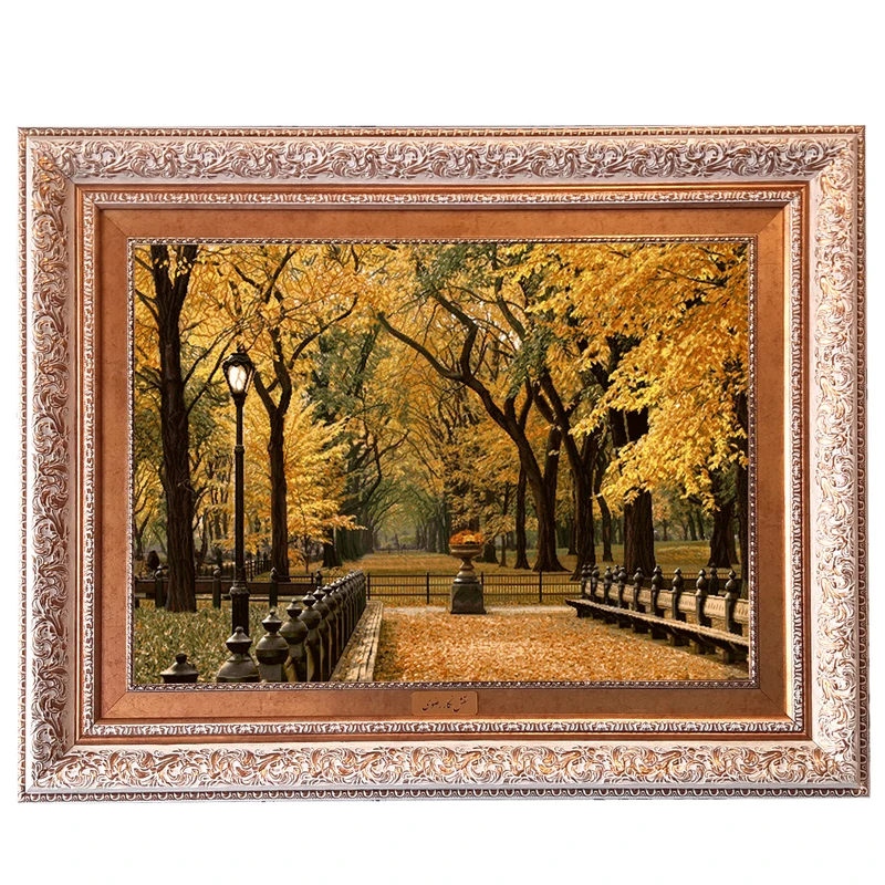 تابلو فرش ماشینی نقش نگار رضوی طرح منظره کد 1744G