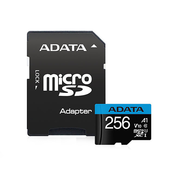 کارت حافظه microSDXC ای دیتا مدل premier کلاس 10 استاندارد UHS-I U1 سرعت 100 MBps ظرفیت 256 گیگابایت به همراه آداپتور SD