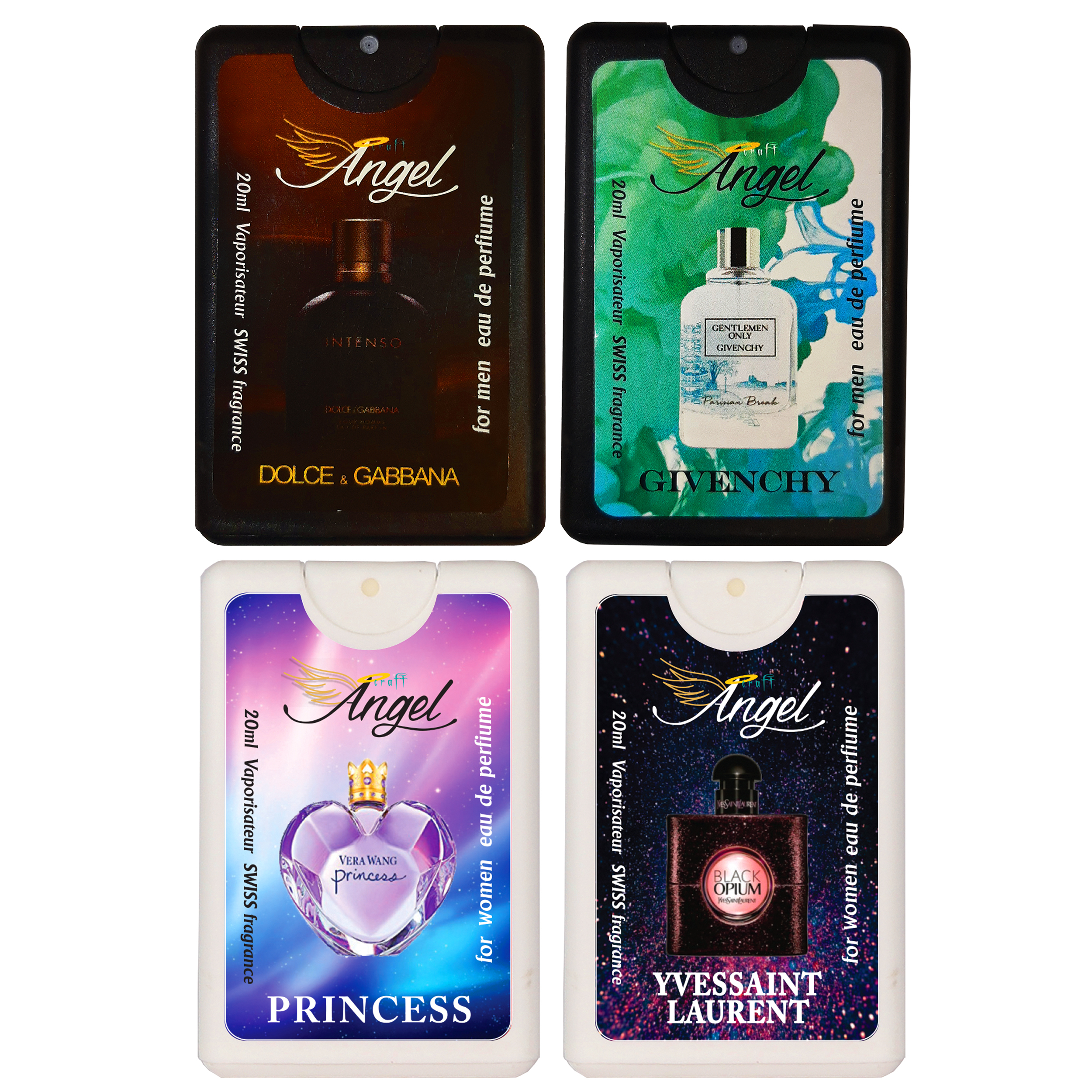 عطر جیبی انجل کرفت مدل WM4 حجم 20 میلی لیتر مجموعه 4 عددی