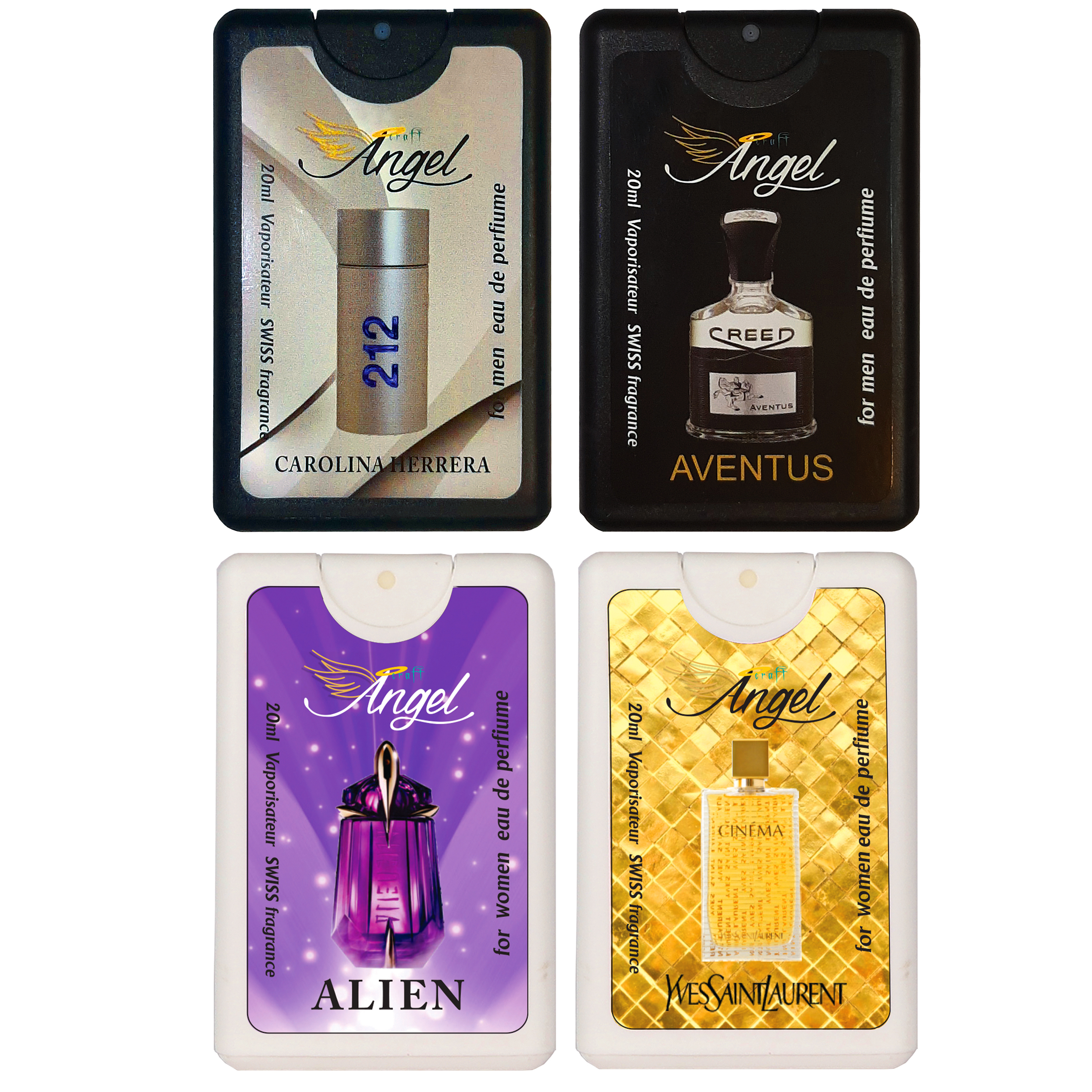 عطر جیبی انجل کرفت مدل WM5 حجم 20 میلی لیتر مجموعه 4 عددی