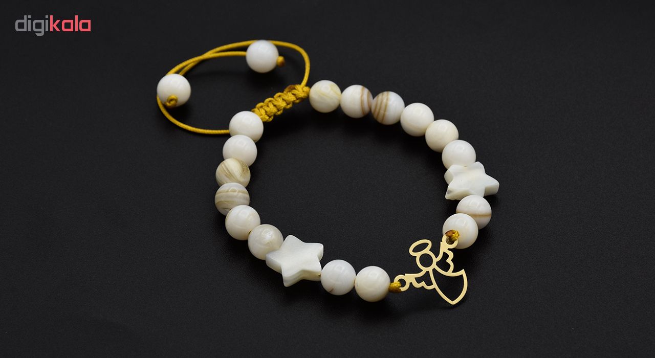 دستبند طلا 18 عیار زنانه آمانژ طرح فرشته کد 842D3248
