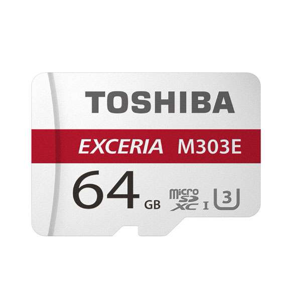 کارت حافظه microSDXC توشیبا مدل EXCERIA M303E کلاس 10 استاندارد UHS-3 سرعت 98MBps ظرفیت 64 گیگابایت کارت حافظه microSDXC توشیبا مدل EXCERIA M303E کلاس 10 استاندارد UHS-3 سرعت 98MBps ظرفیت 64 گیگابایت