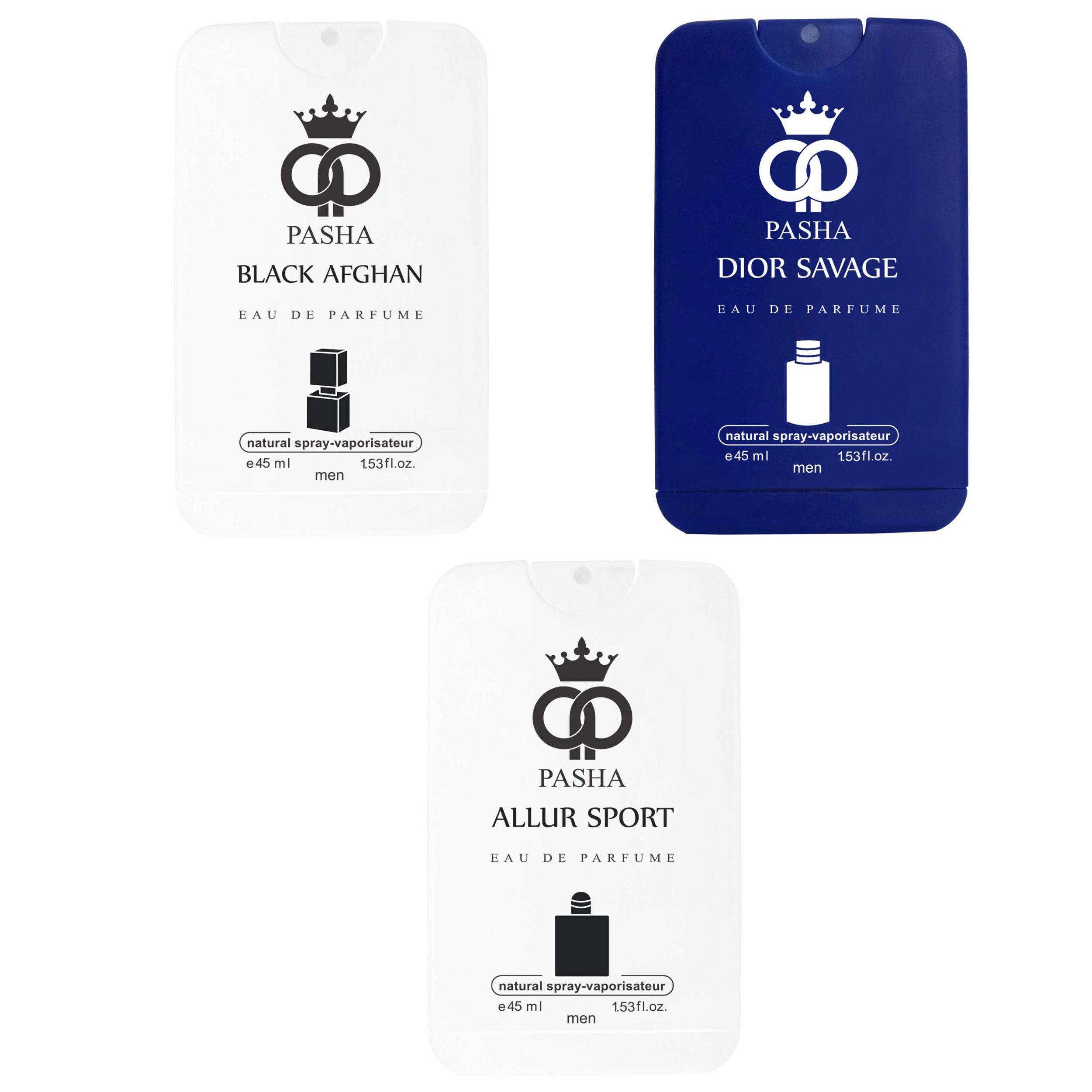 عطر جیبی مردانه پاشا مدل b3 حجم 45 میلی لیتر مجموعه ۳ عددی