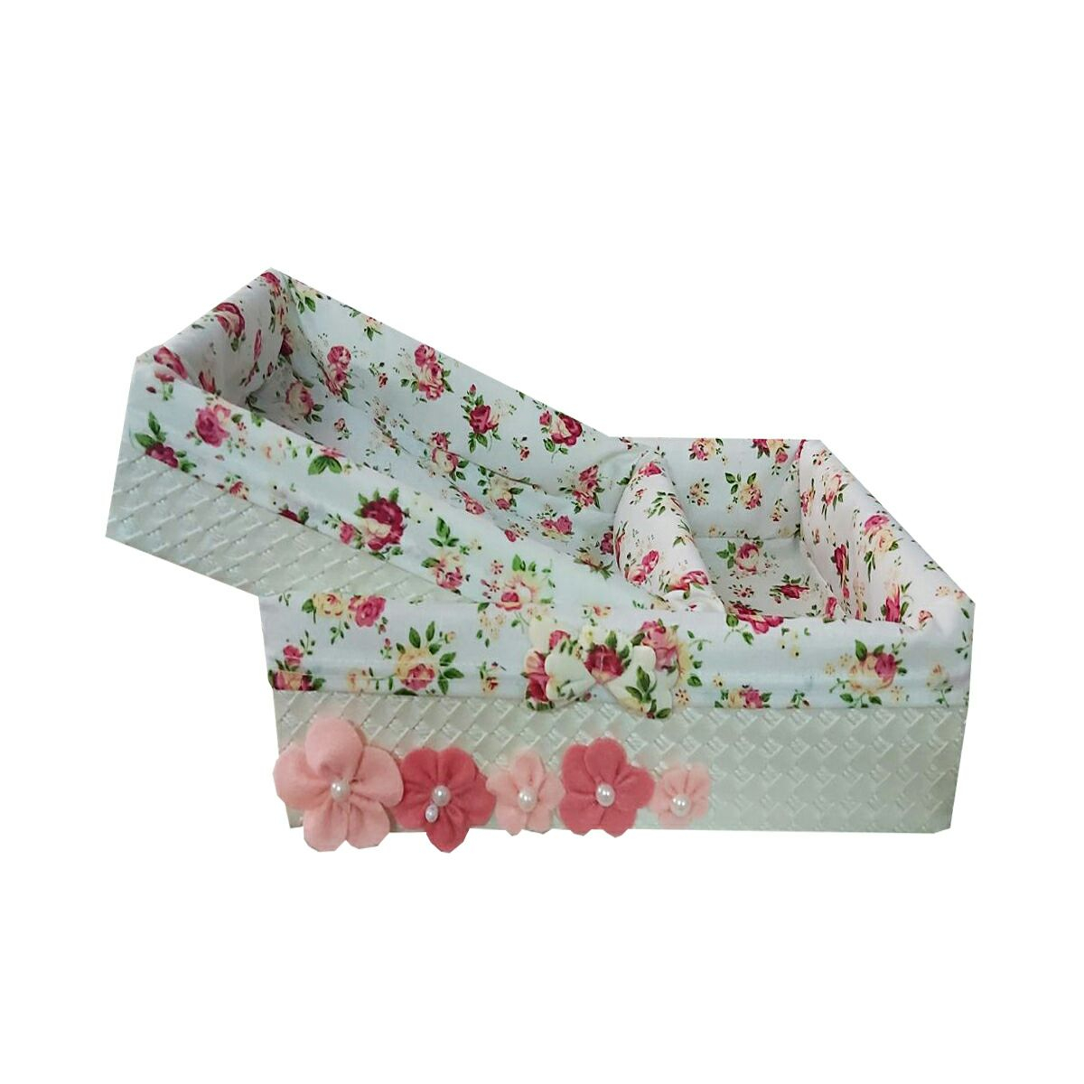 سبد نان و سبزی طرح flower کد j45 مجموعه ۲ عددی
