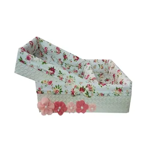 سبد نان و سبزی طرح flower کد j45 مجموعه ۲ عددی