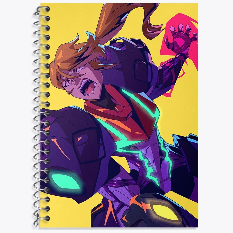 دفتر زبان 50 برگ خندالو مدل سه خط طرح بازی متروید (Metroid) کد 35680